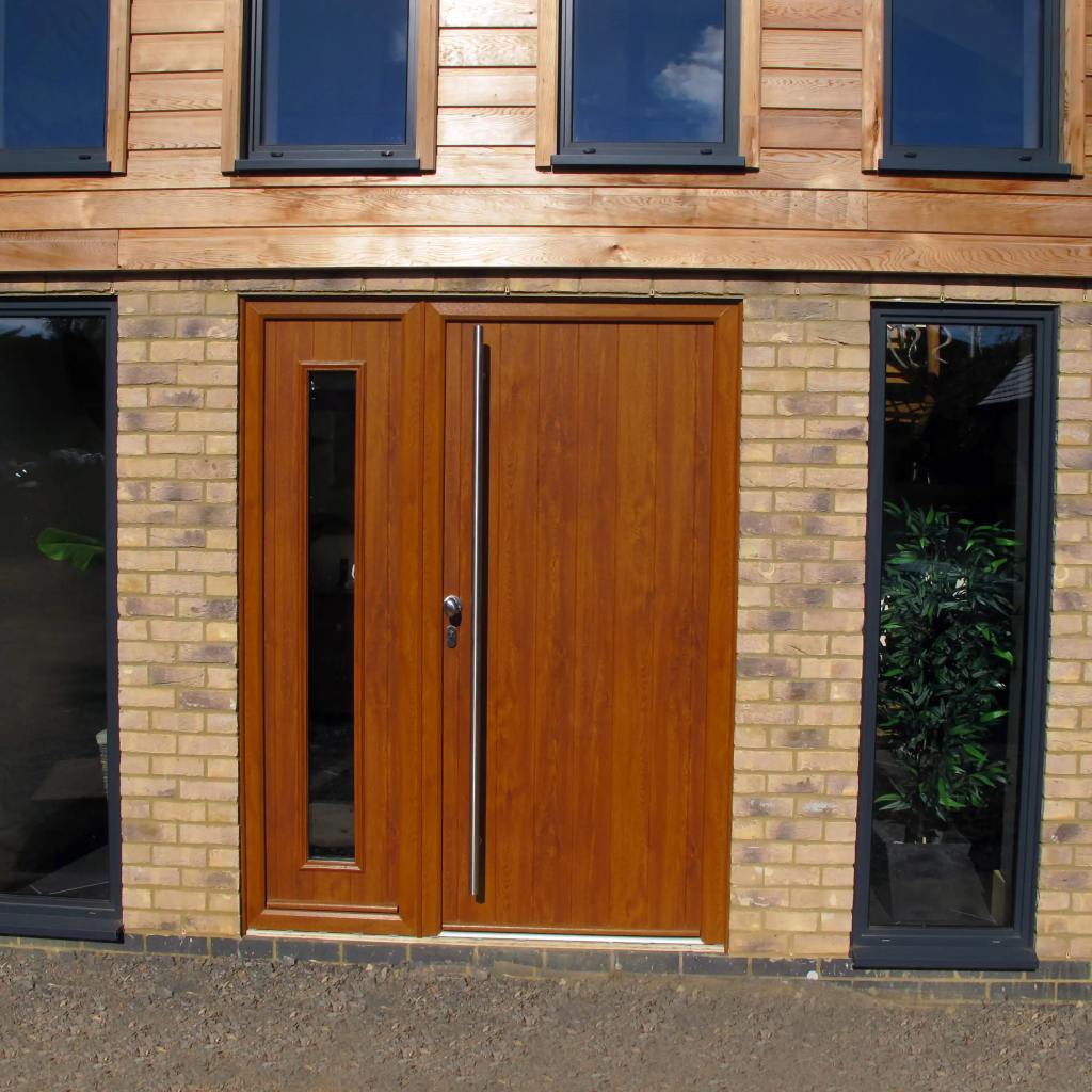 Solidor Palermo Full Glazed Composite Contemporary Door In Truffle Brown Image