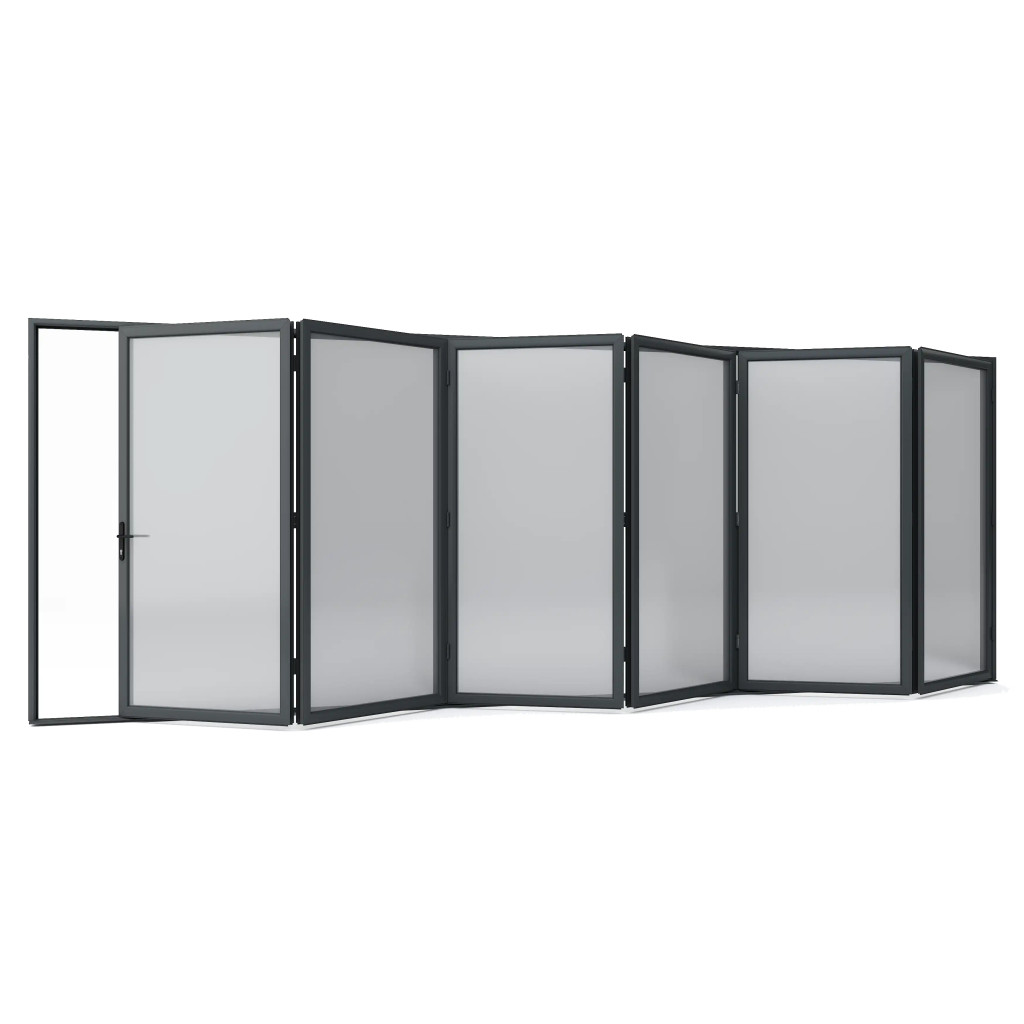 Smart Visofold 6 Pane Bi-Fold Door In Grey (Matt) - (4200mm x 1700mm) Image