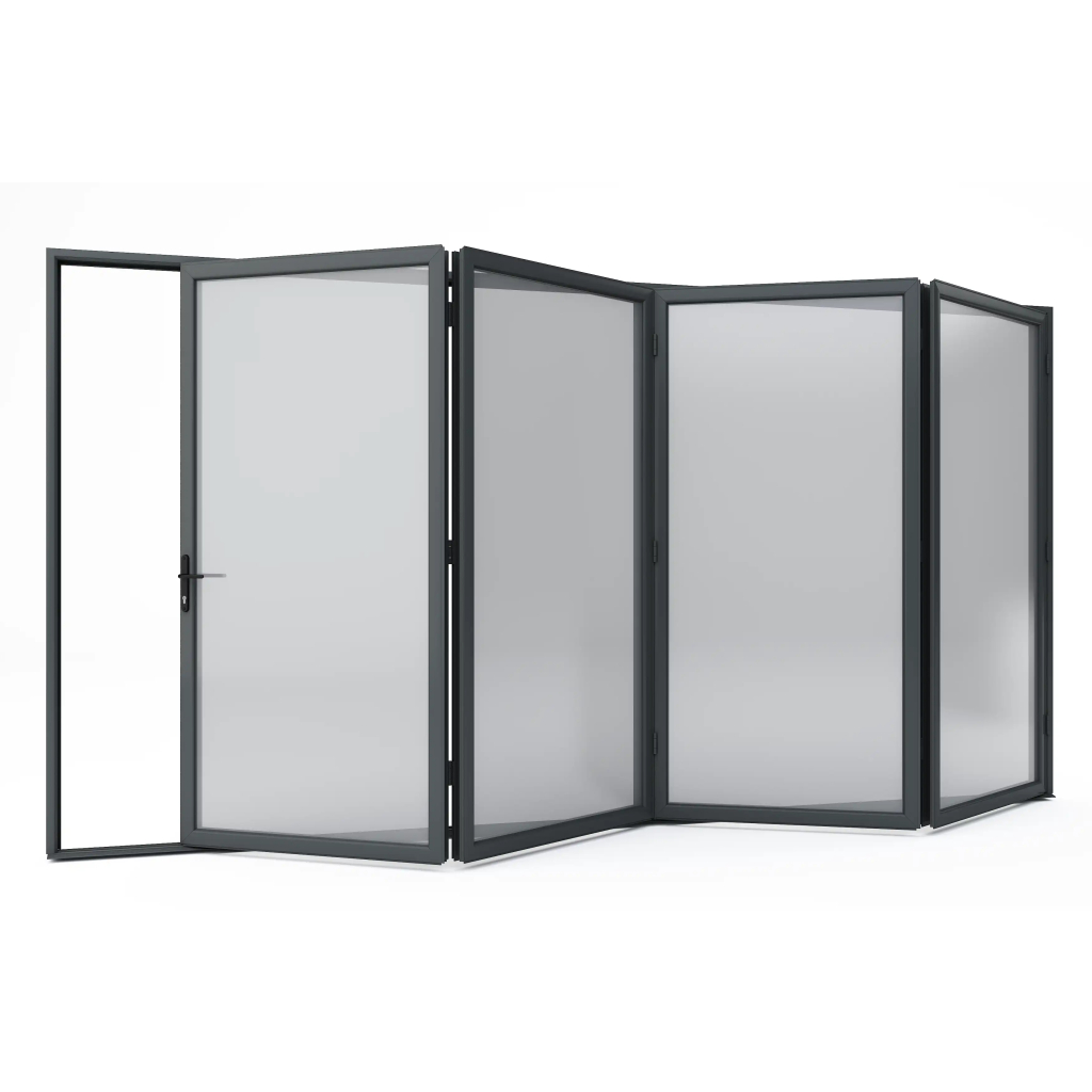 Korniche 4 Pane Bi-Fold Door In White (Satin) - All Doors Fold Right to Left (3000mm x 1091mm) Image