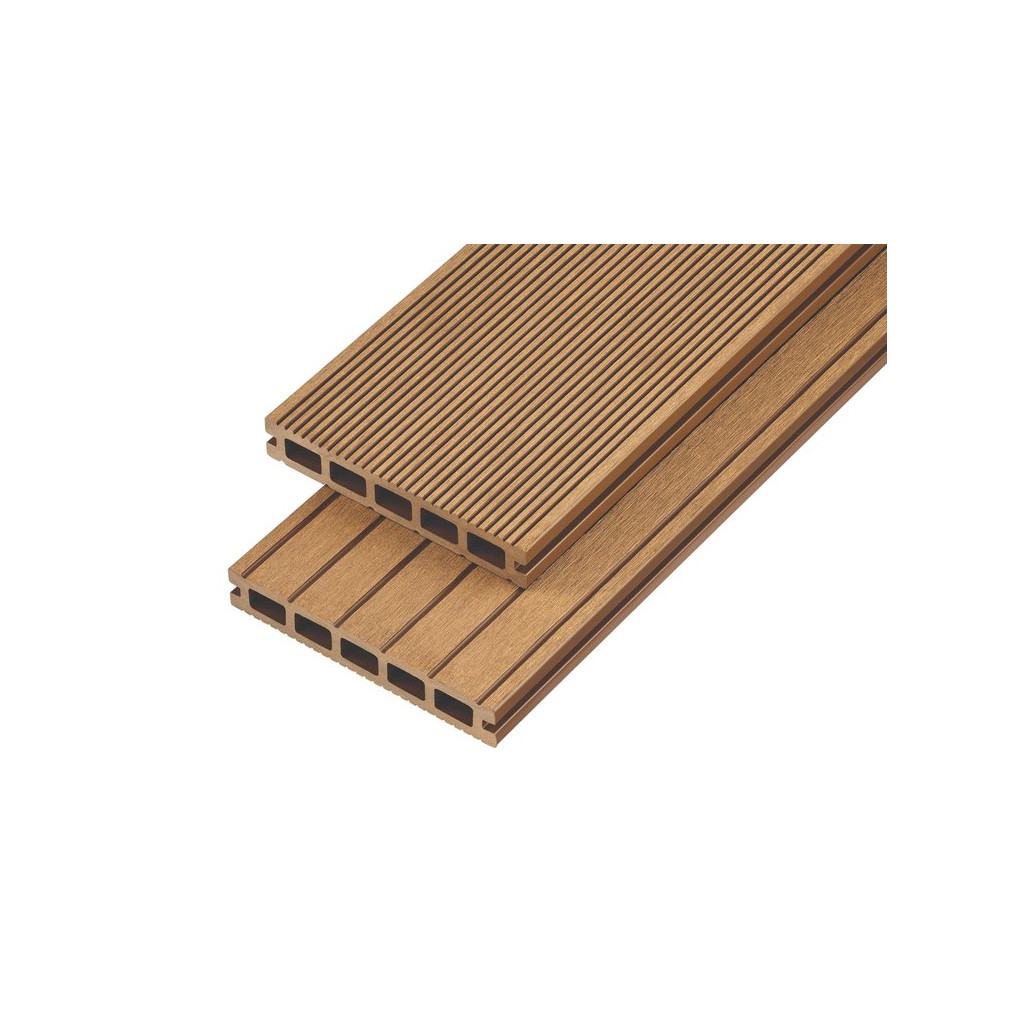 Cladco 2.4m Hollow Domestic Grade Composite Decking Board In Teak Image