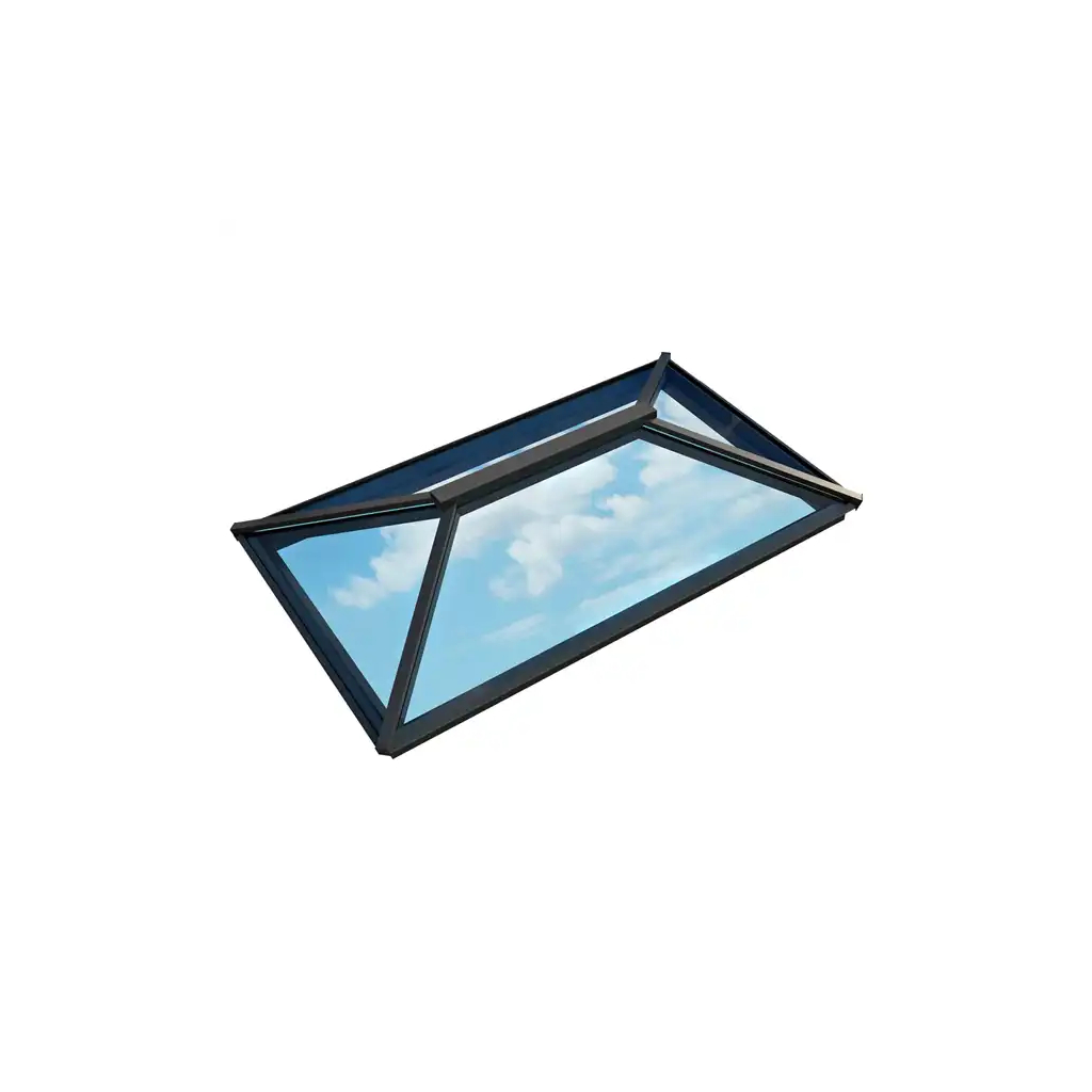 Atlas Roof Lantern - Contemporary Style (1500mm x 1750mm) In Grey (Ral 7016) - Double Glazed - Self clean Solar Blue Image