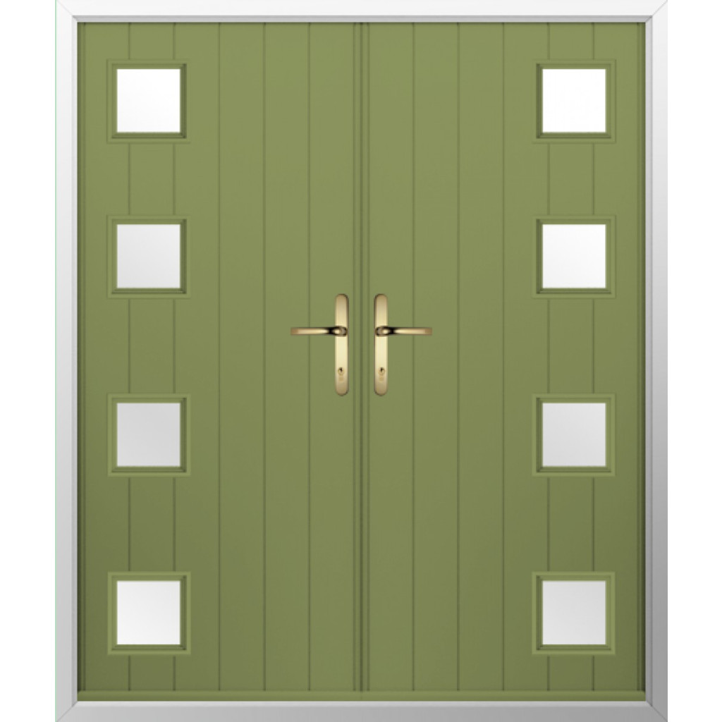 Solidor Milano Composite French Door In Forest Green Image