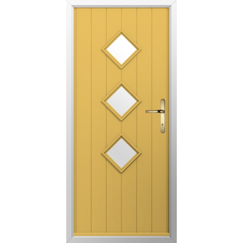 Solidor Flint 3 Composite Traditional Door In Buttercup Yellow Image