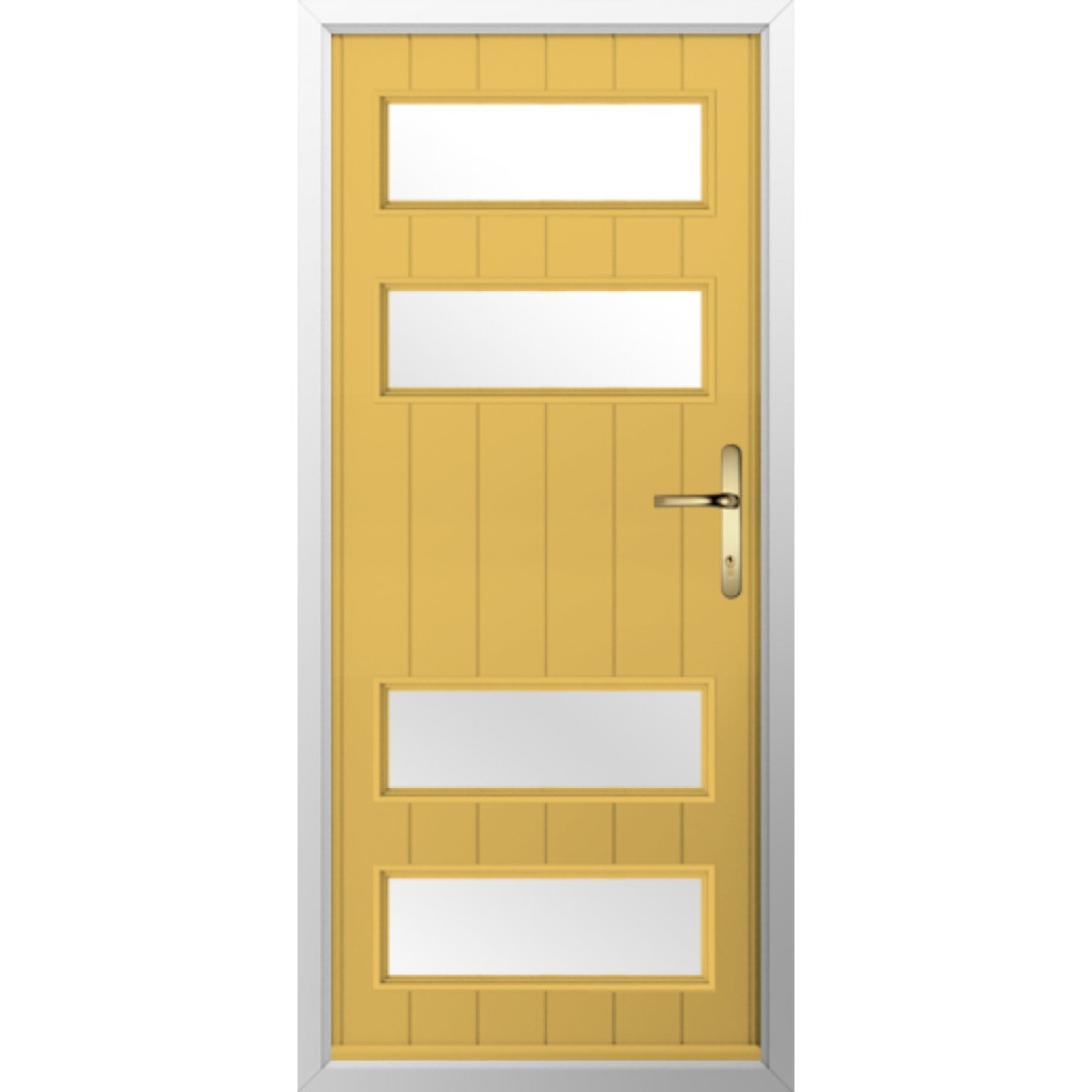 Solidor Sorrento Composite Contemporary Door In Buttercup Yellow Image