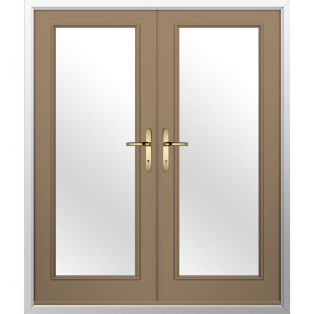 Solidor Palermo Full Glazed Composite French Door In Truffle Brown Image