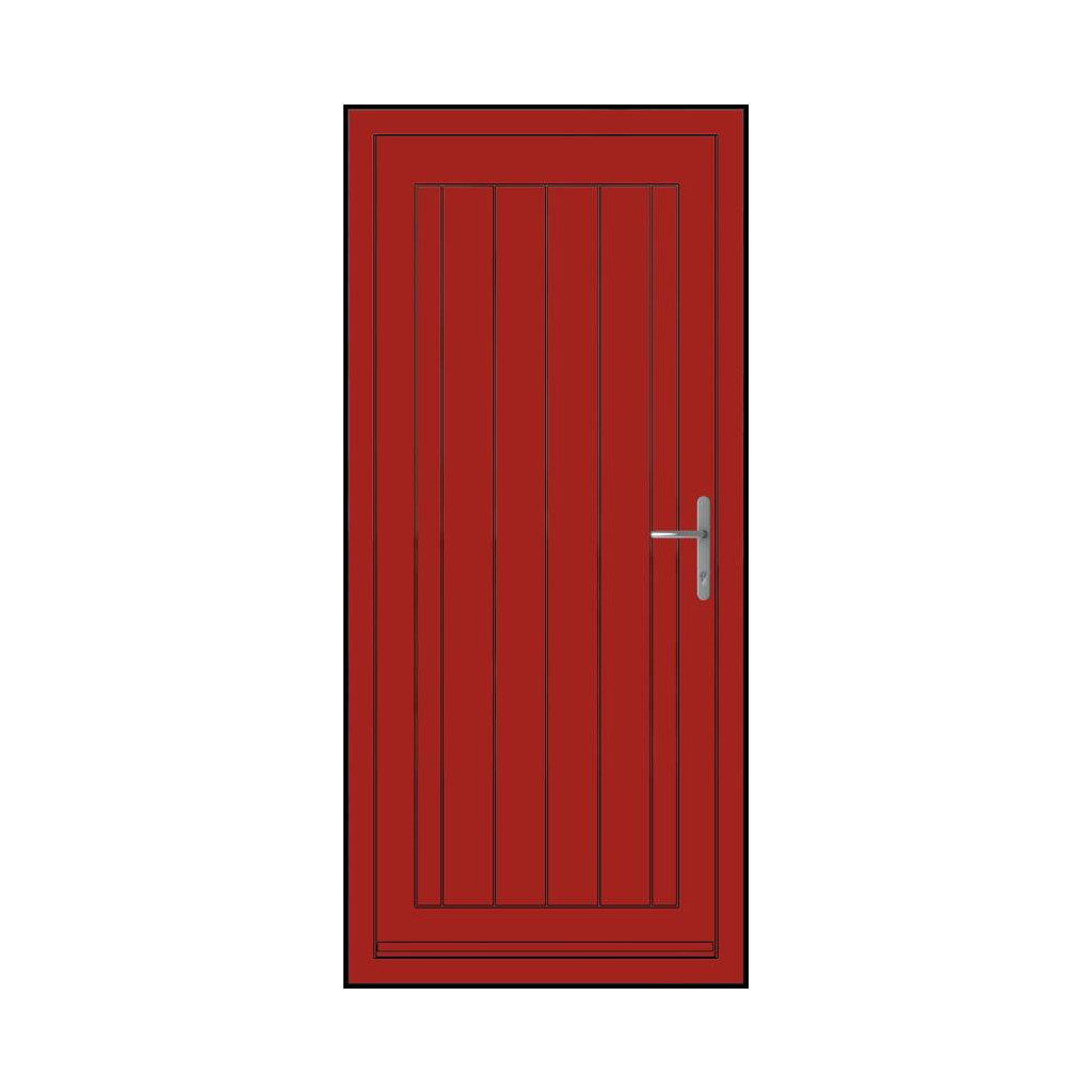 Smart Signature Abbey Solid Aluminium Composite Door In Carmine red (RAL  3002T)