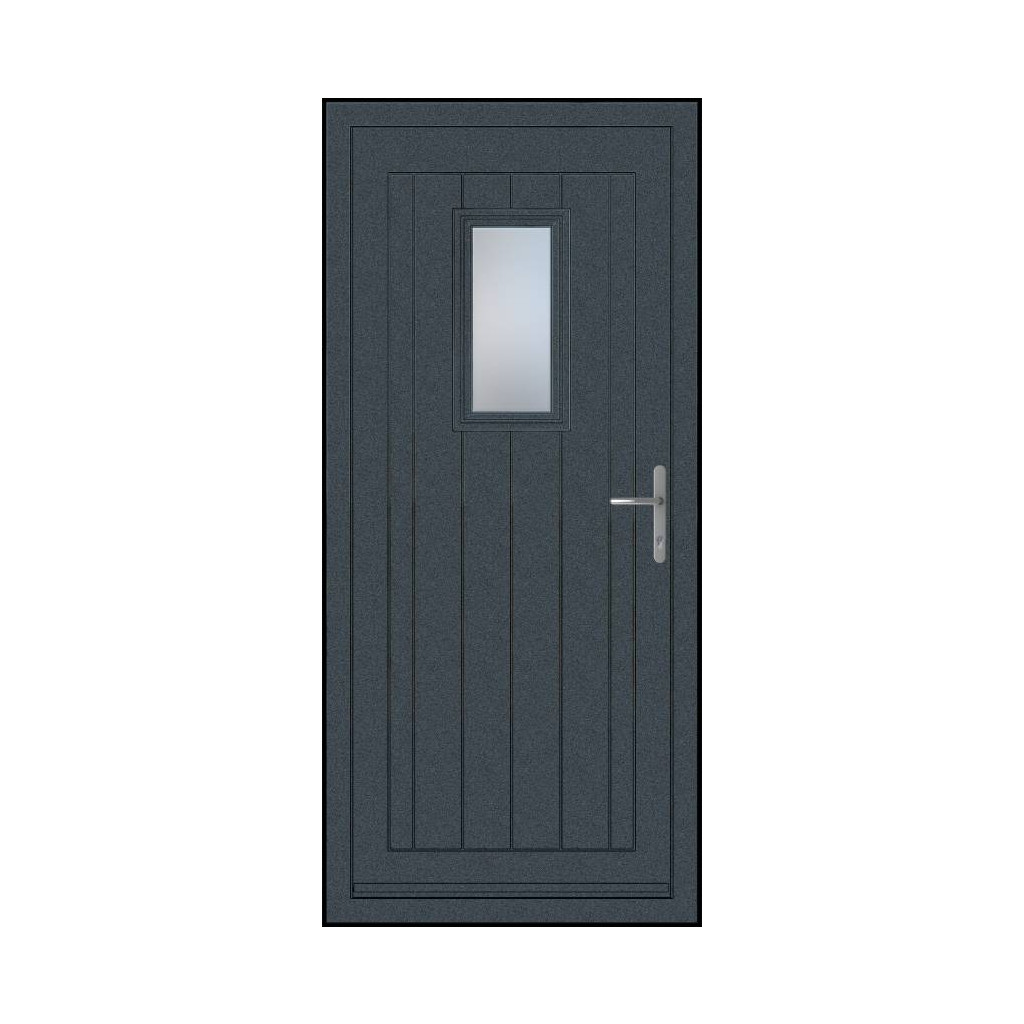 Smart Signature Abbey Rectangle Aluminium Composite Door In Antique Grey Image
