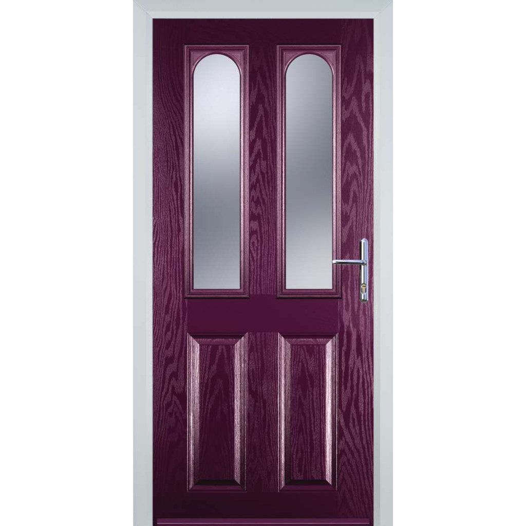 Door Stop 2 Panel 2 Arch (A) Composite Traditional Door In Purple Violet Image
