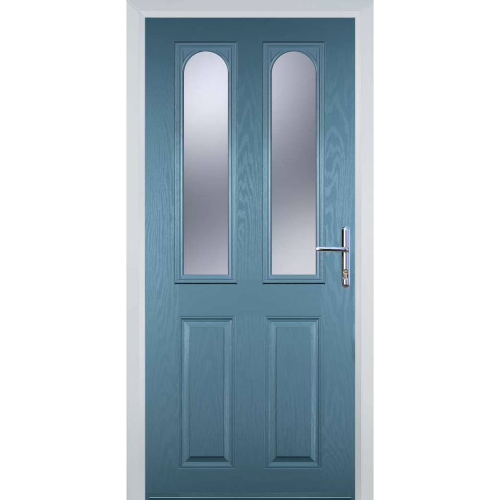 Door Stop 2 Panel 2 Arch (A) Composite Traditional Door In Pastel Blue Image