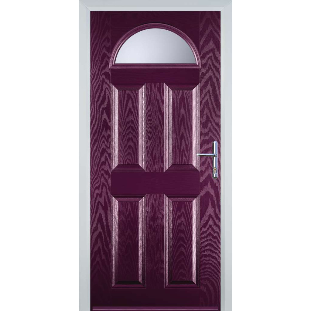 Door Stop 4 Panel 1 Arch (D) Composite Traditional Door In Purple Violet Image