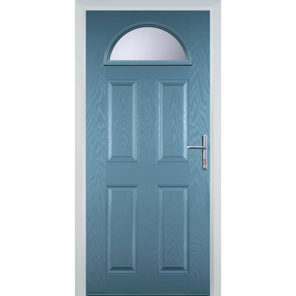 Door Stop 4 Panel 1 Arch (D) Composite Traditional Door In Pastel Blue Image