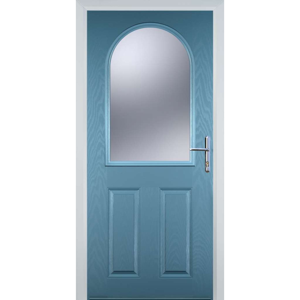 Door Stop 2 Panel 1 Arch (E) Composite Traditional Door In Pastel Blue Image