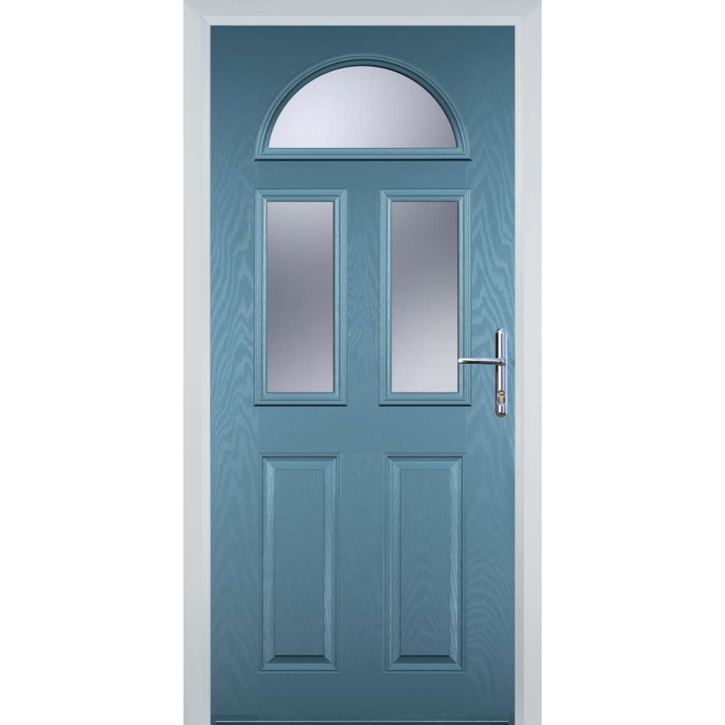 Door Stop 2 Panel 2 Square 1 Arch (G) Composite Traditional Door In Pastel Blue Image