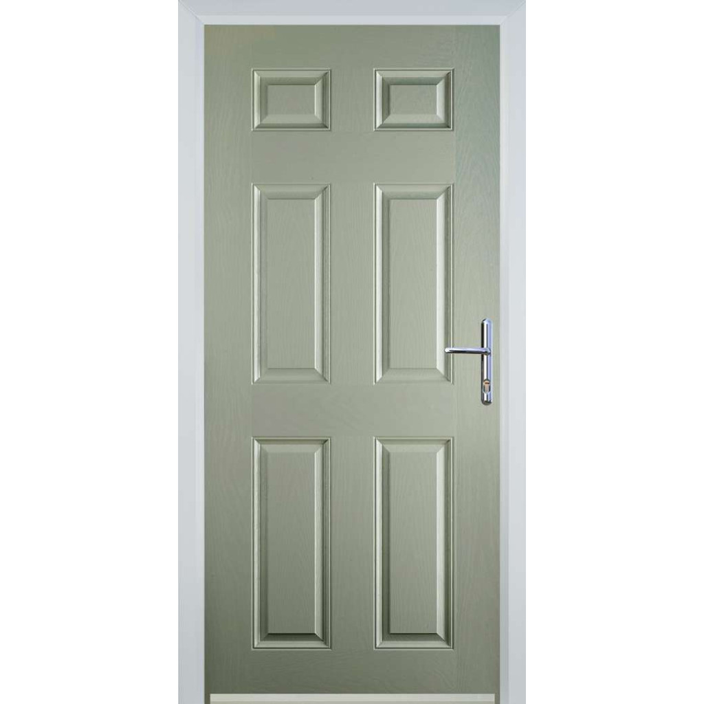 Door Stop 6 Panel (H) Composite Traditional Door In Pebble Grey Image