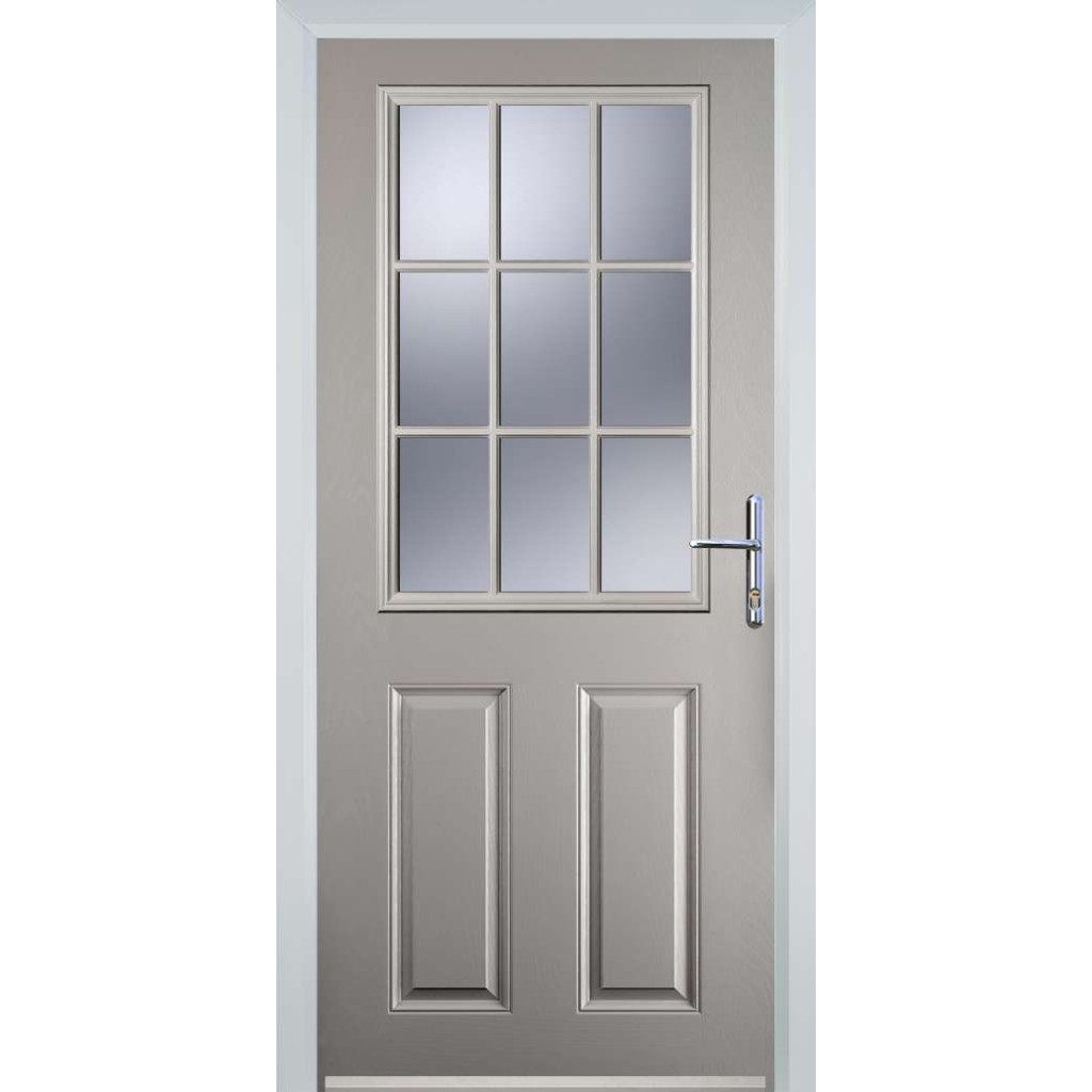 Door Stop 2 Panel 1 Grill (K) Composite Traditional Door In Agate Grey Image