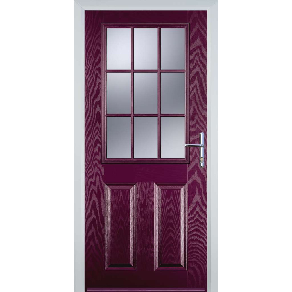 Door Stop 2 Panel 1 Grill (K) Composite Traditional Door In Purple Violet Image