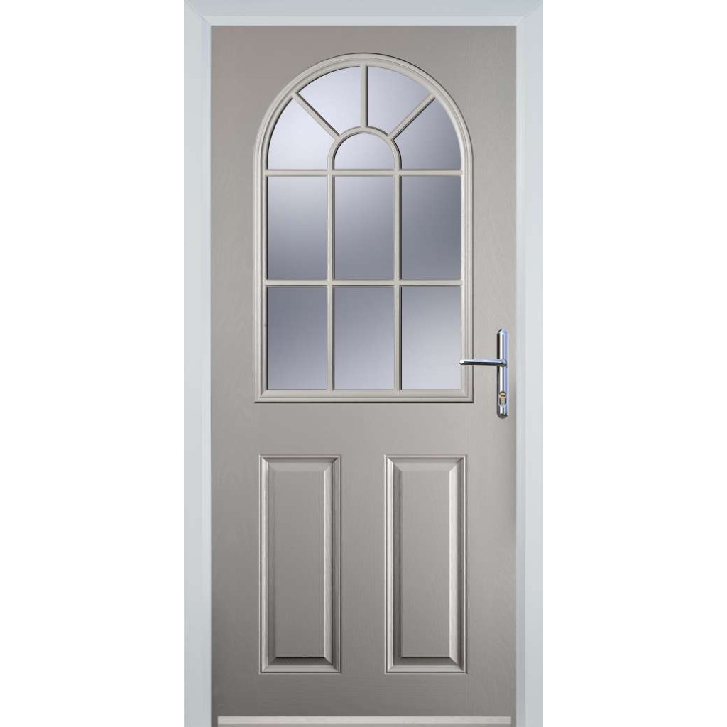 Door Stop 2 Panel Sunburst (L) Composite Traditional Door In Agate Grey Image