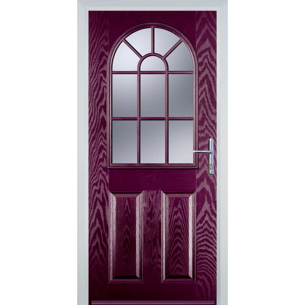 Door Stop 2 Panel Sunburst (L) Composite Traditional Door In Purple Violet Image