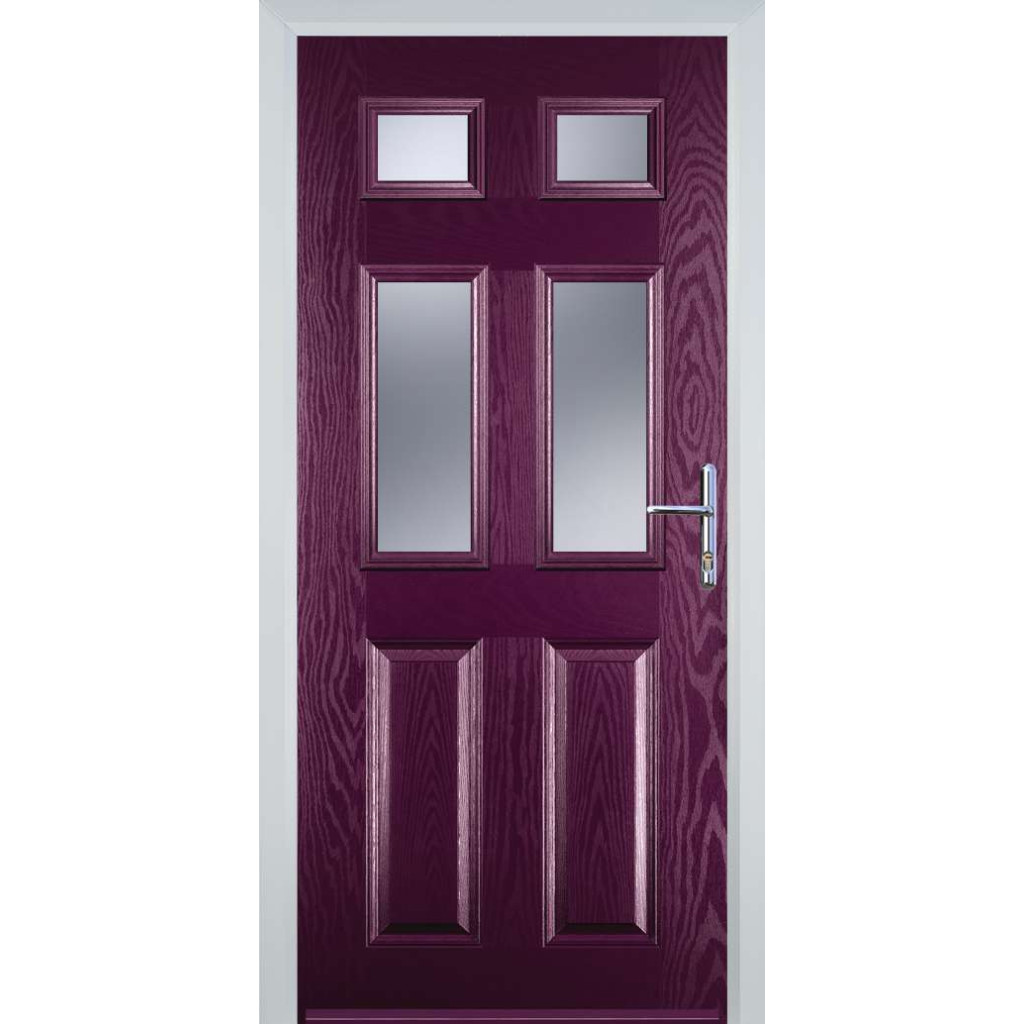 Door Stop 2 Panel 4 Square (T) Composite Traditional Door In Purple Violet Image