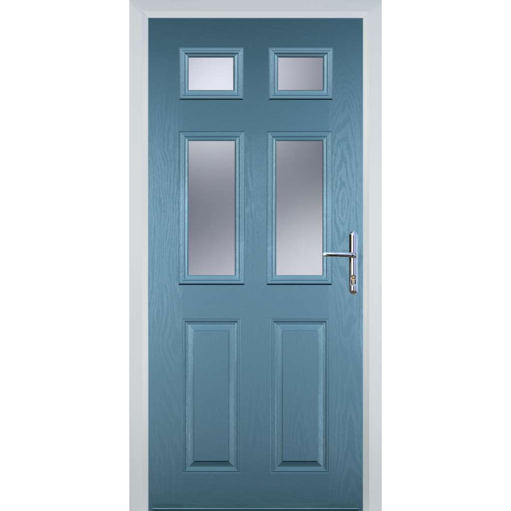 Door Stop 2 Panel 4 Square (T) Composite Traditional Door In Pastel Blue Image