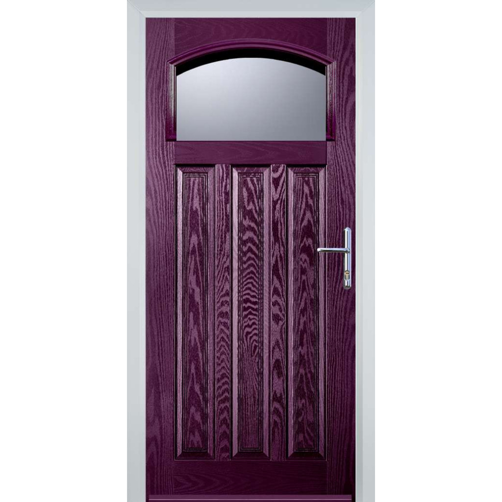 Door Stop 3 Panel 1 Square (61) Composite Traditional Door In Purple Violet Image