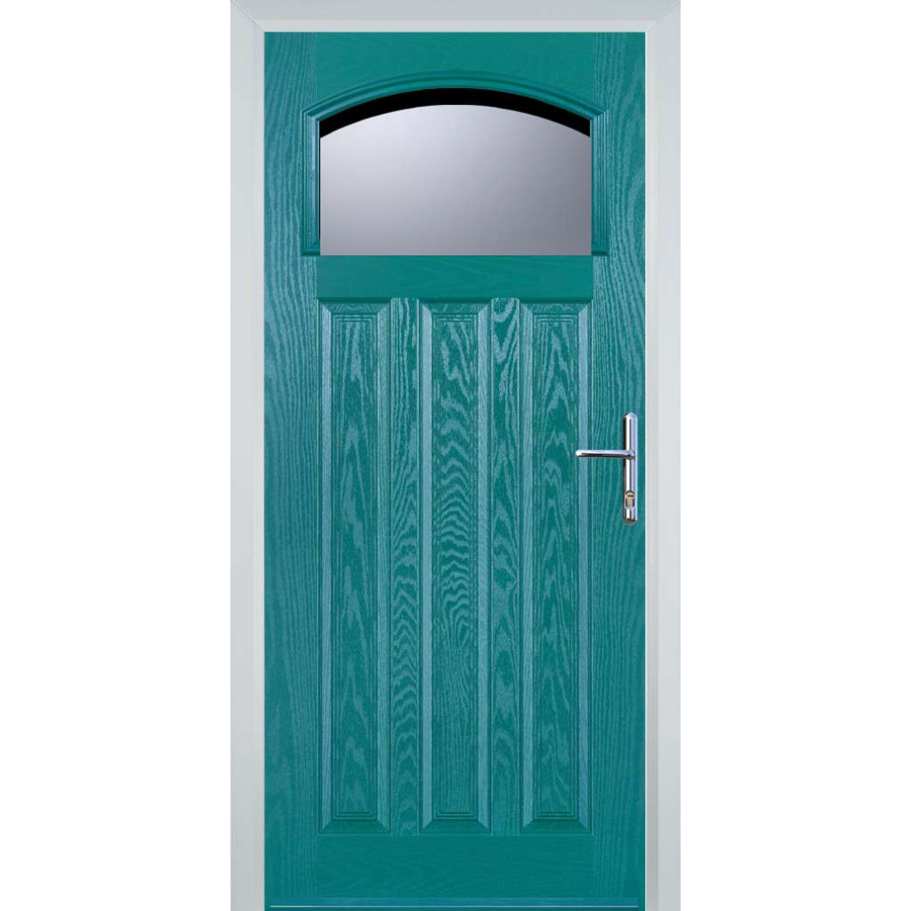 Door Stop 3 Panel 1 Square (61) Composite Traditional Door In Turquoise Blue Image