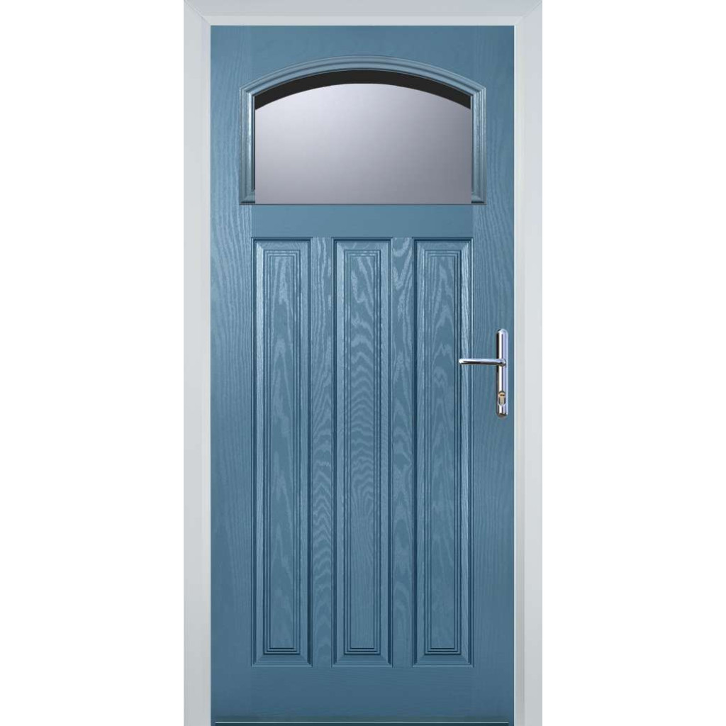 Door Stop 3 Panel 1 Square (61) Composite Traditional Door In Pastel Blue Image