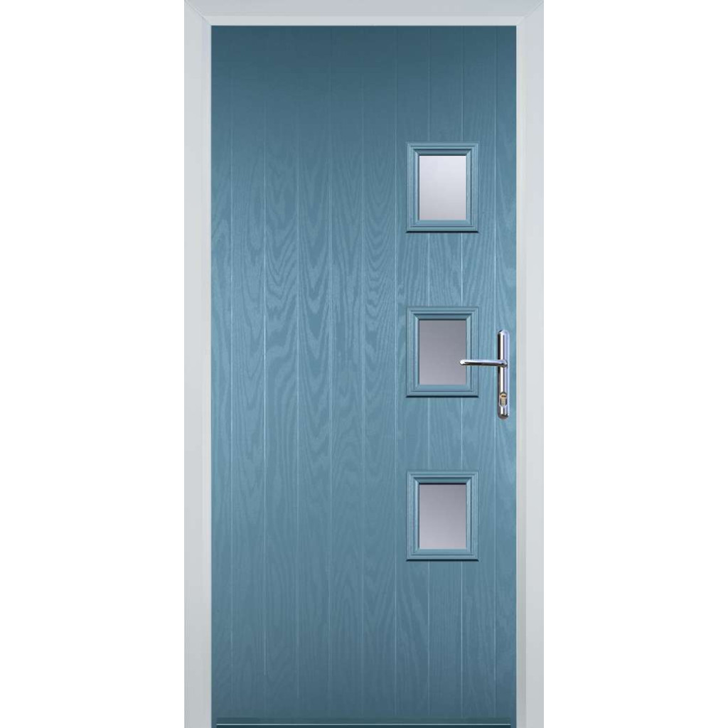 Door Stop 3 Square (Y) Composite Contemporary Door In Pastel Blue Image