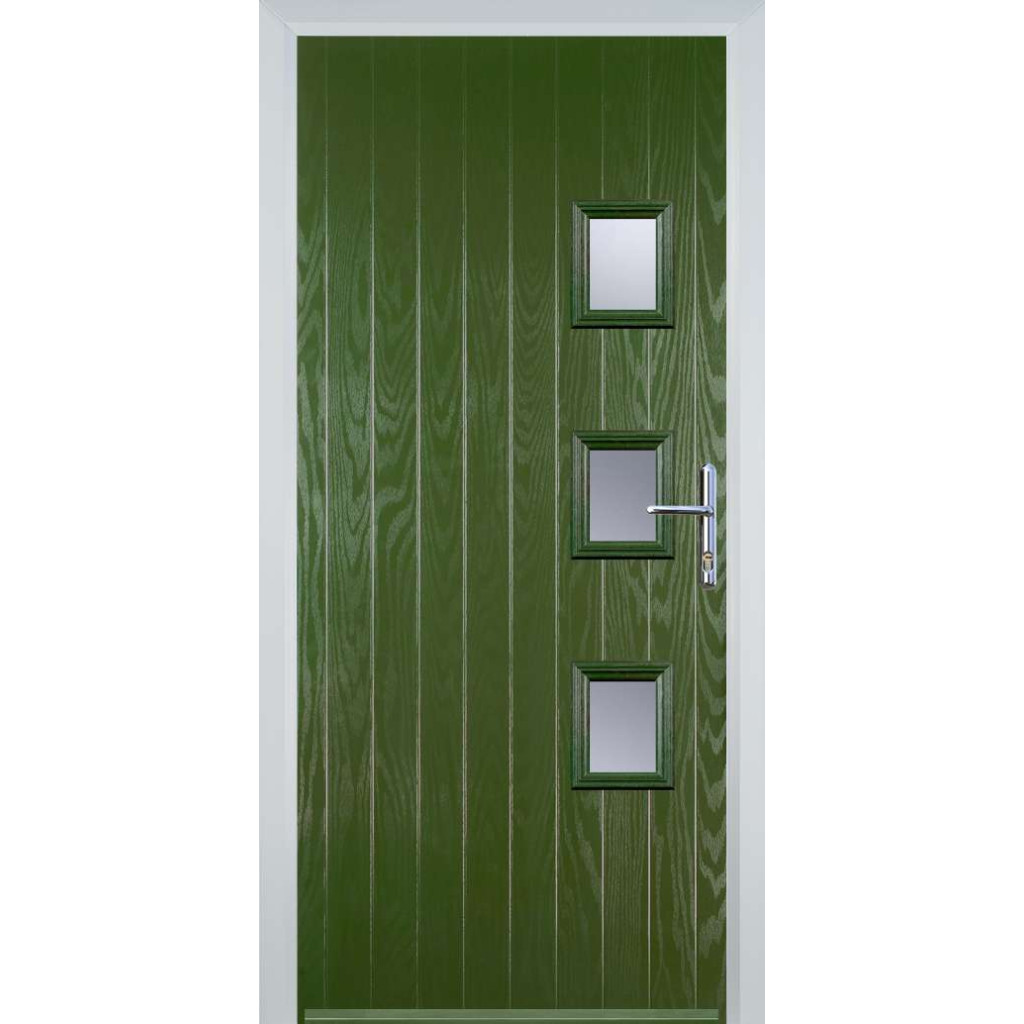 Door Stop 3 Square (Y) Composite Contemporary Door In Fern Green Image