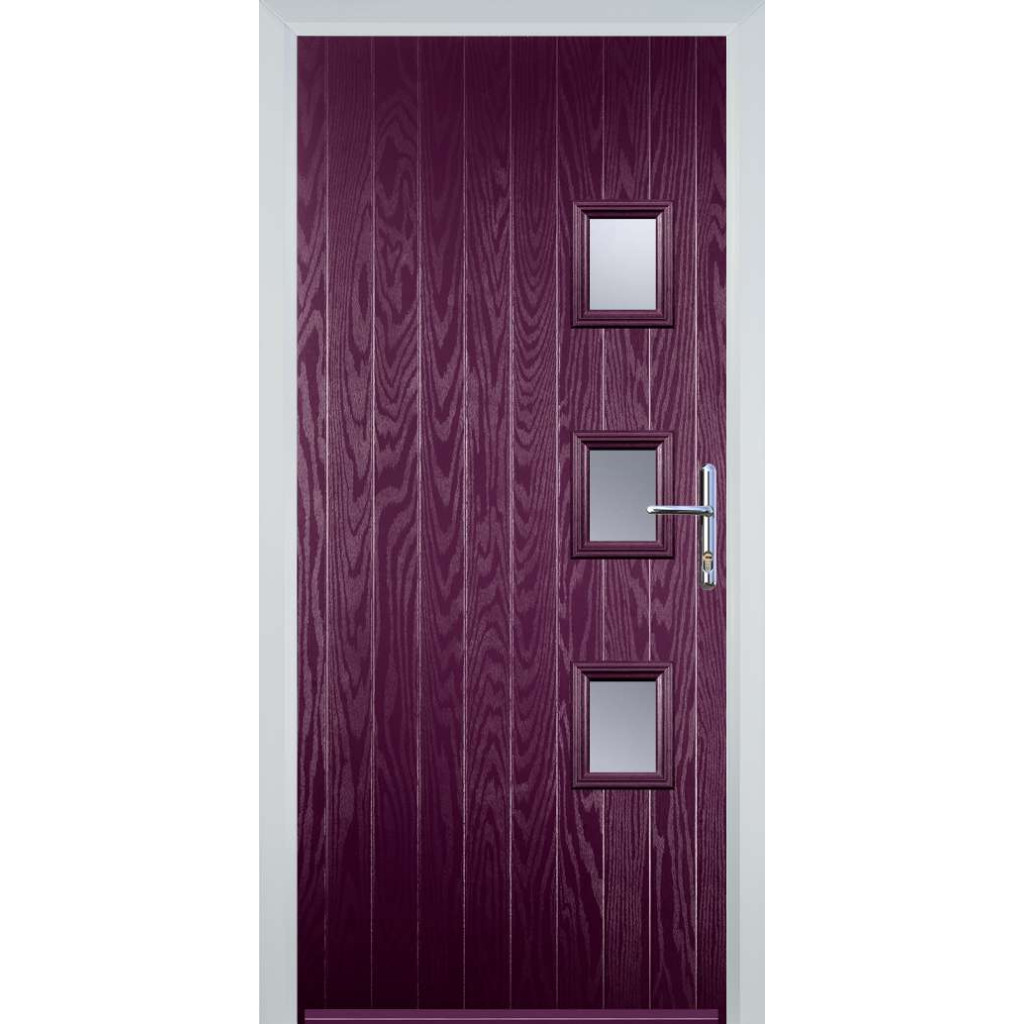 Door Stop 3 Square (Y) Composite Contemporary Door In Purple Violet Image