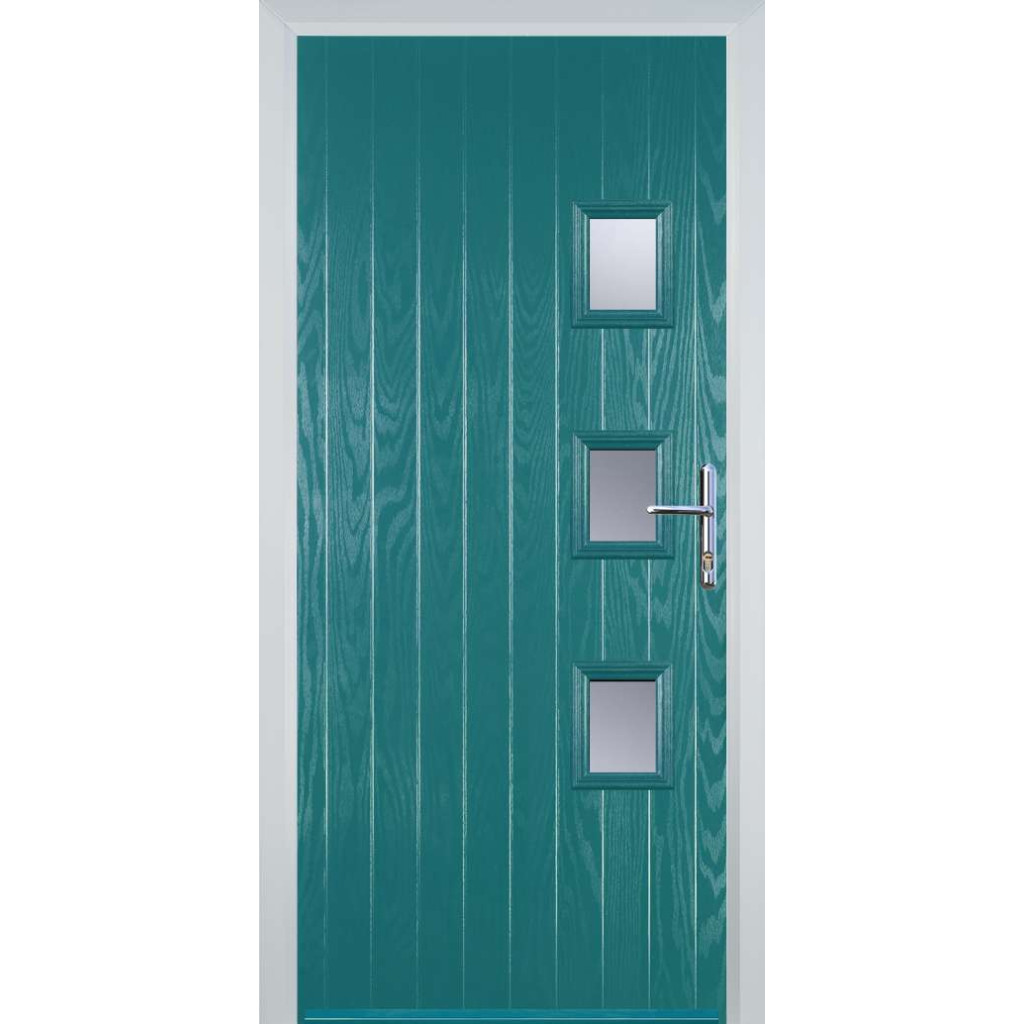 Door Stop 3 Square (Y) Composite Contemporary Door In Turquoise Blue Image