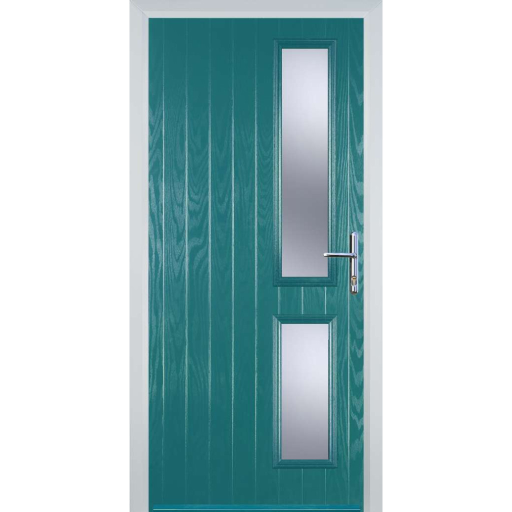 Door Stop Twin Side (Z) Composite Contemporary Door In Turquoise Blue Image