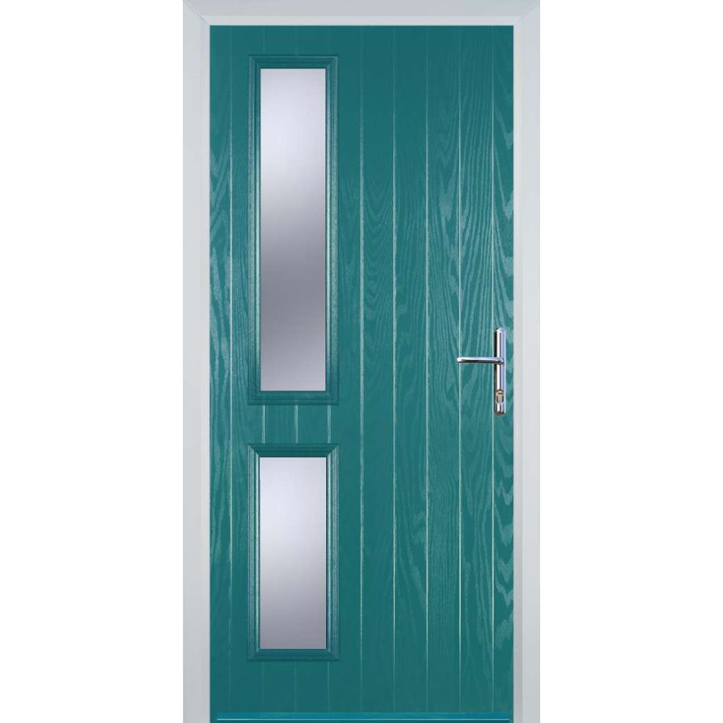 Door Stop Twin Side (ZH) Composite Contemporary Door In Turquoise Blue Image