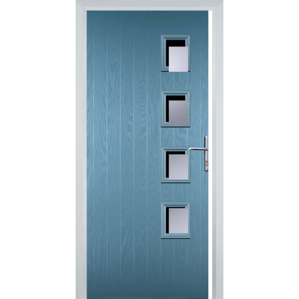 Door Stop 4 Square (W4) Composite Contemporary Door In Pastel Blue Image