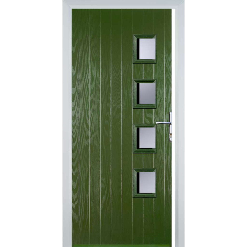 Door Stop 4 Square (W4) Composite Contemporary Door In Fern Green Image