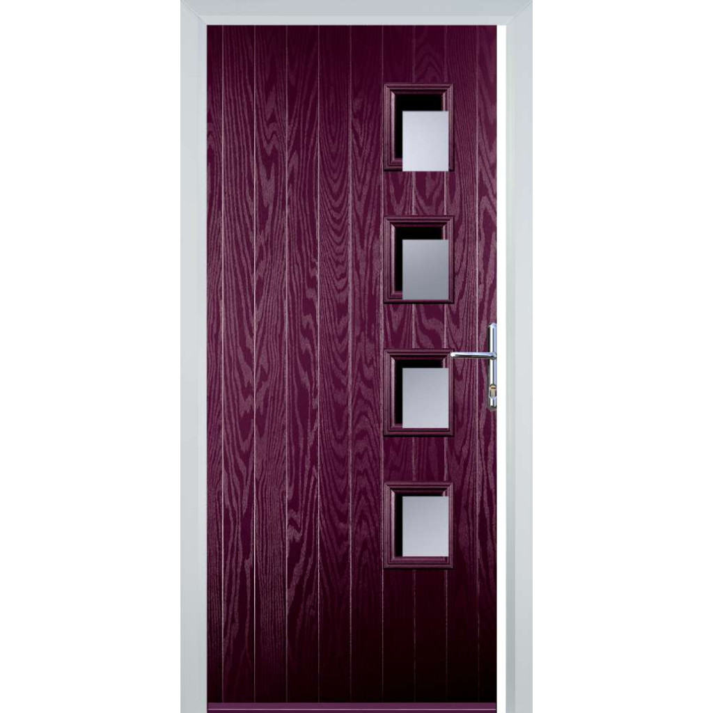 Door Stop 4 Square (W4) Composite Contemporary Door In Purple Violet Image