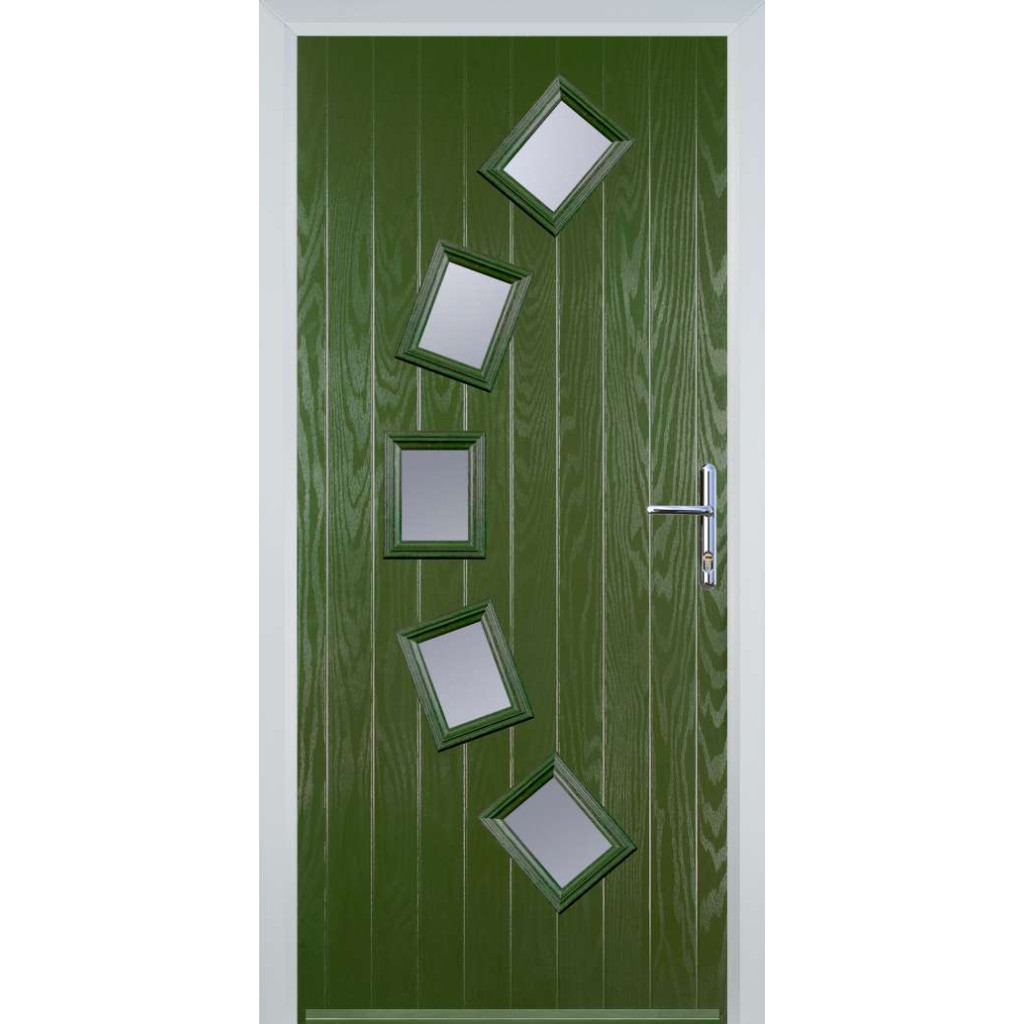Door Stop 5 Square Curved (54) Composite Contemporary Door In Fern Green Image