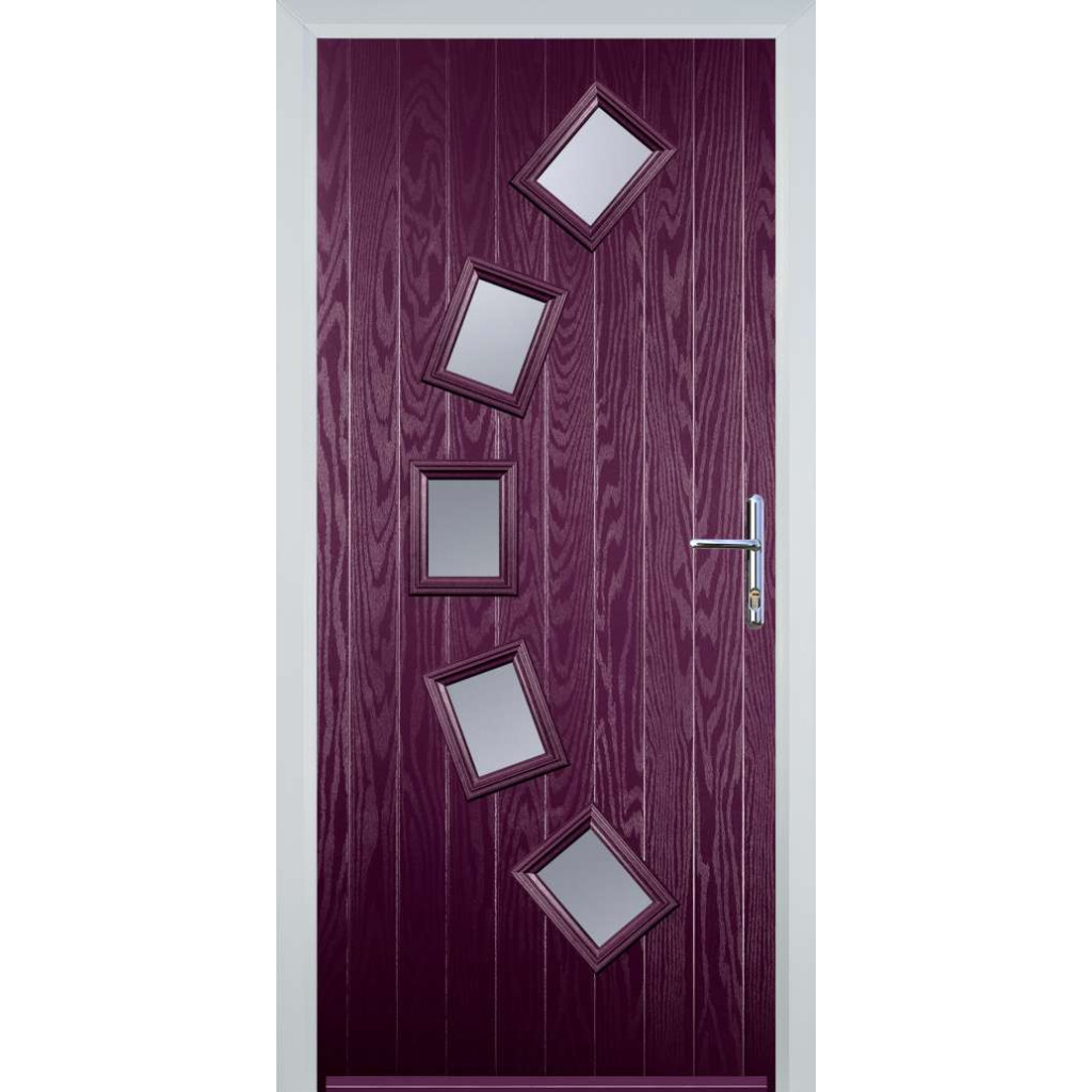 Door Stop 5 Square Curved (54) Composite Contemporary Door In Purple Violet Image