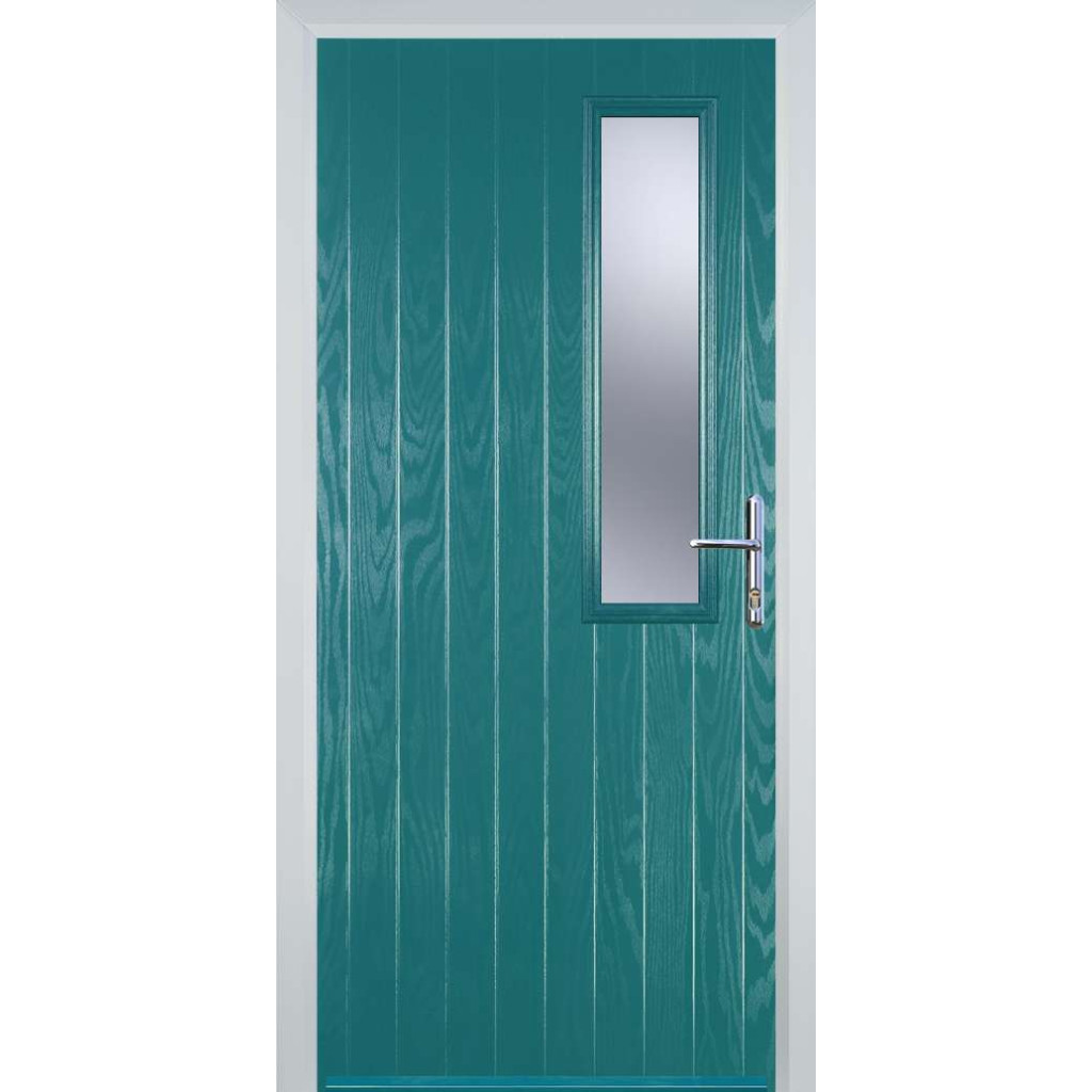 Door Stop Mid Square (56) Composite Contemporary Door In Turquoise Blue Image