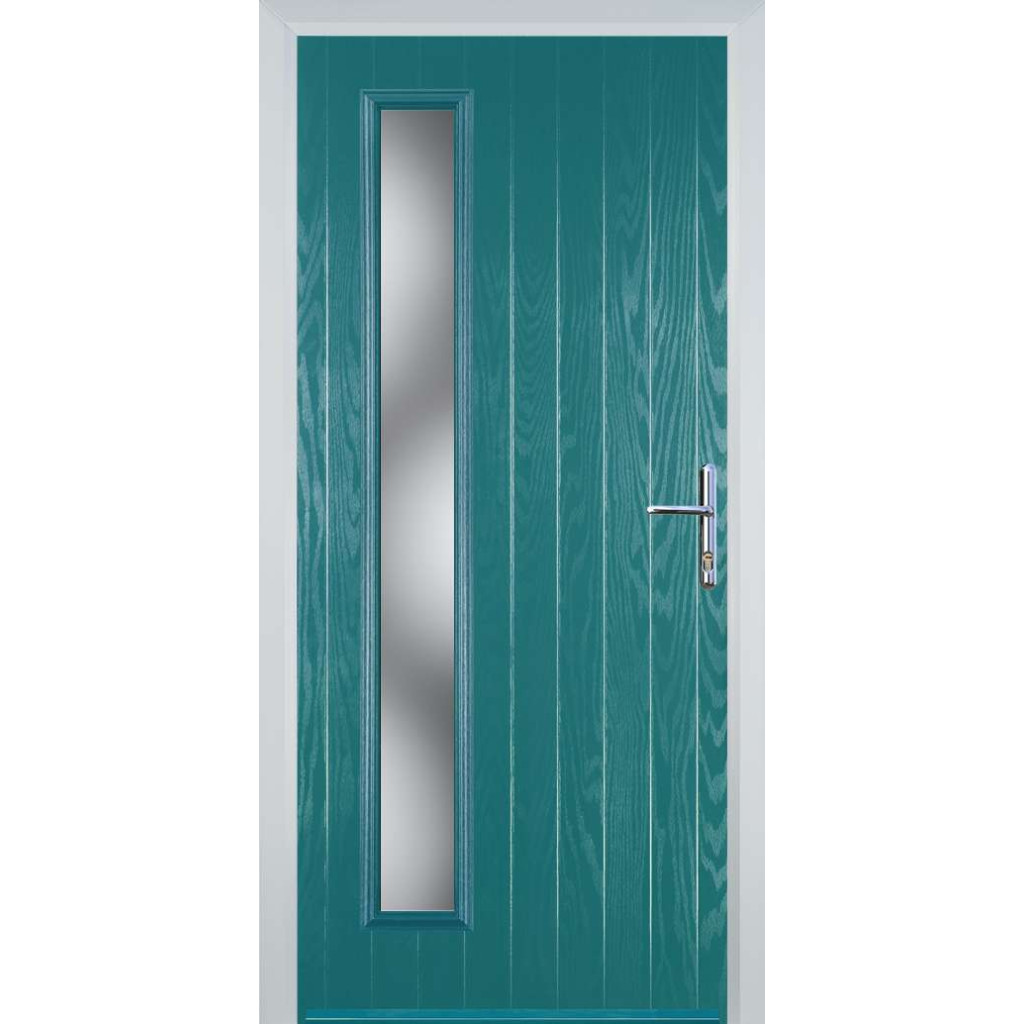 Door Stop Cottage Long (60) Composite Contemporary Door In Turquoise Blue Image