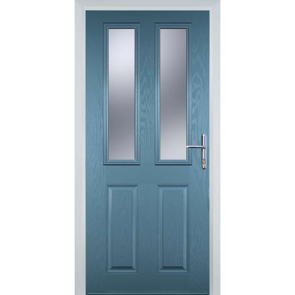 Door Stop 2 Panel 2 Square (C) Composite Traditional Door In Pastel Blue Image