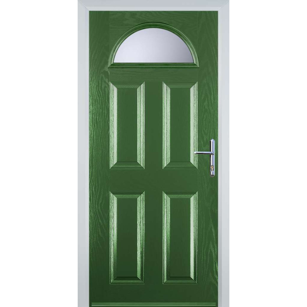 Door Stop 4 Panel 1 Arch (D) Composite Traditional Door In Fern Green Image