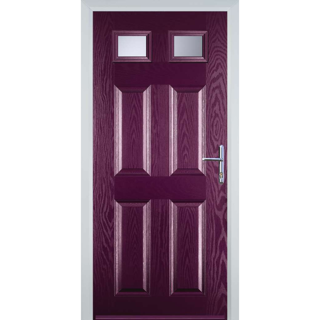 Door Stop 4 Panel 2 Square (I) Composite Traditional Door In Purple Violet Image