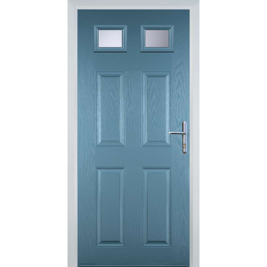 Door Stop 4 Panel 2 Square (I) Composite Traditional Door In Pastel Blue Image