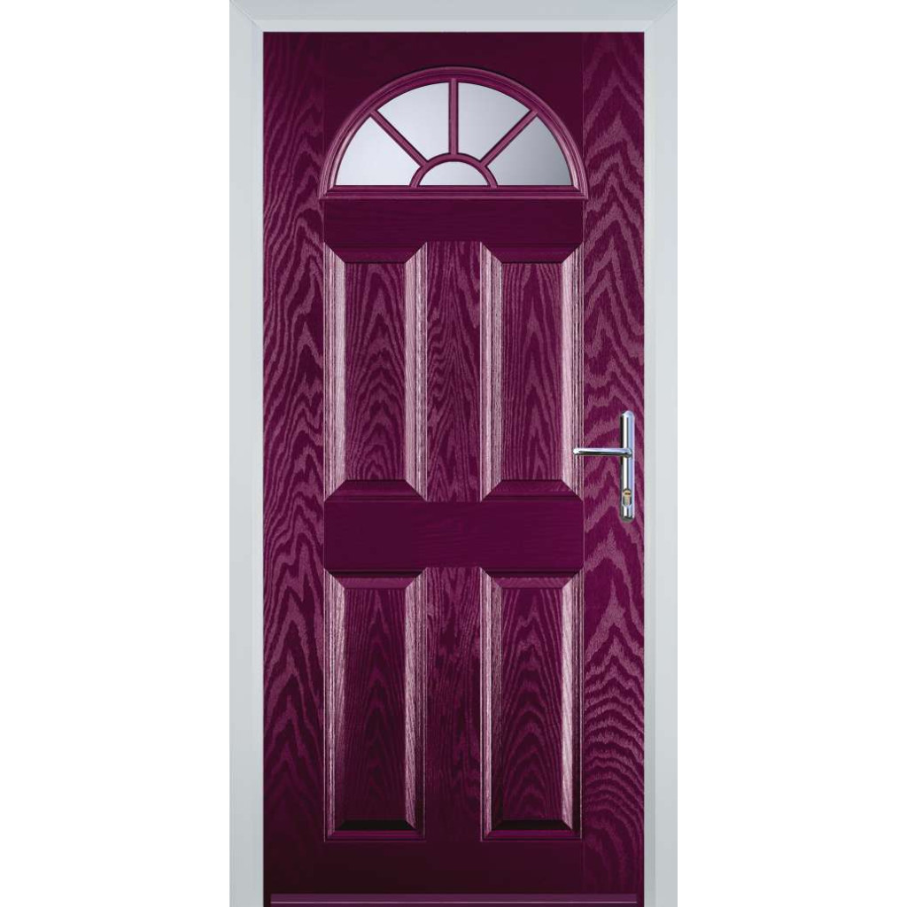 Door Stop 4 Panel Sunburst (J) Composite Traditional Door In Purple Violet Image