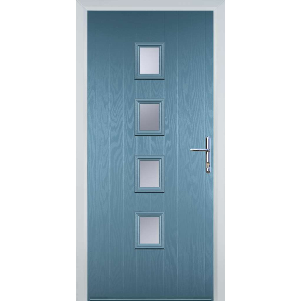 Door Stop 4 Square (W) Composite Contemporary Door In Pastel Blue Image