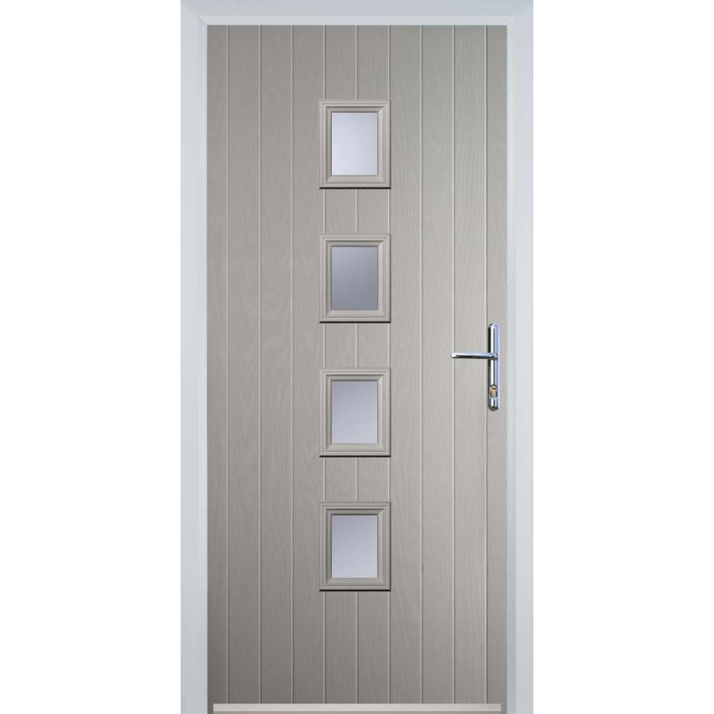 Door Stop 4 Square (W) Composite Contemporary Door In Agate Grey Image