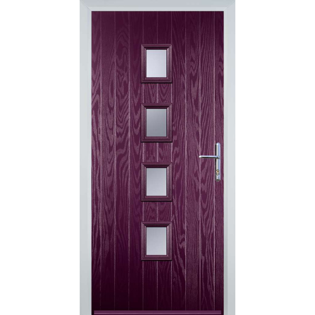 Door Stop 4 Square (W) Composite Contemporary Door In Purple Violet Image