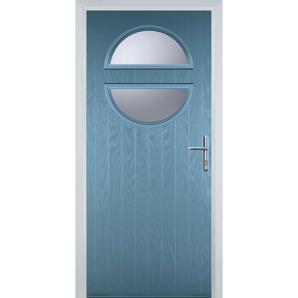 Door Stop Circle (X) Composite Contemporary Door In Pastel Blue Image
