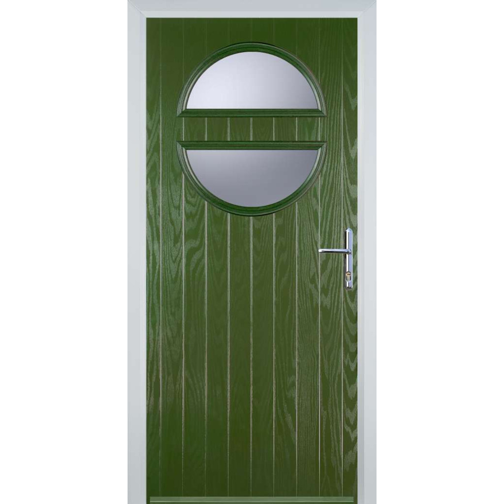 Door Stop Circle (X) Composite Contemporary Door In Fern Green Image